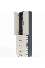 Arges Dolap 3 Raflı 5 Çekmeceli 2 Kapaklı 60x30x221 - S29M119V4A