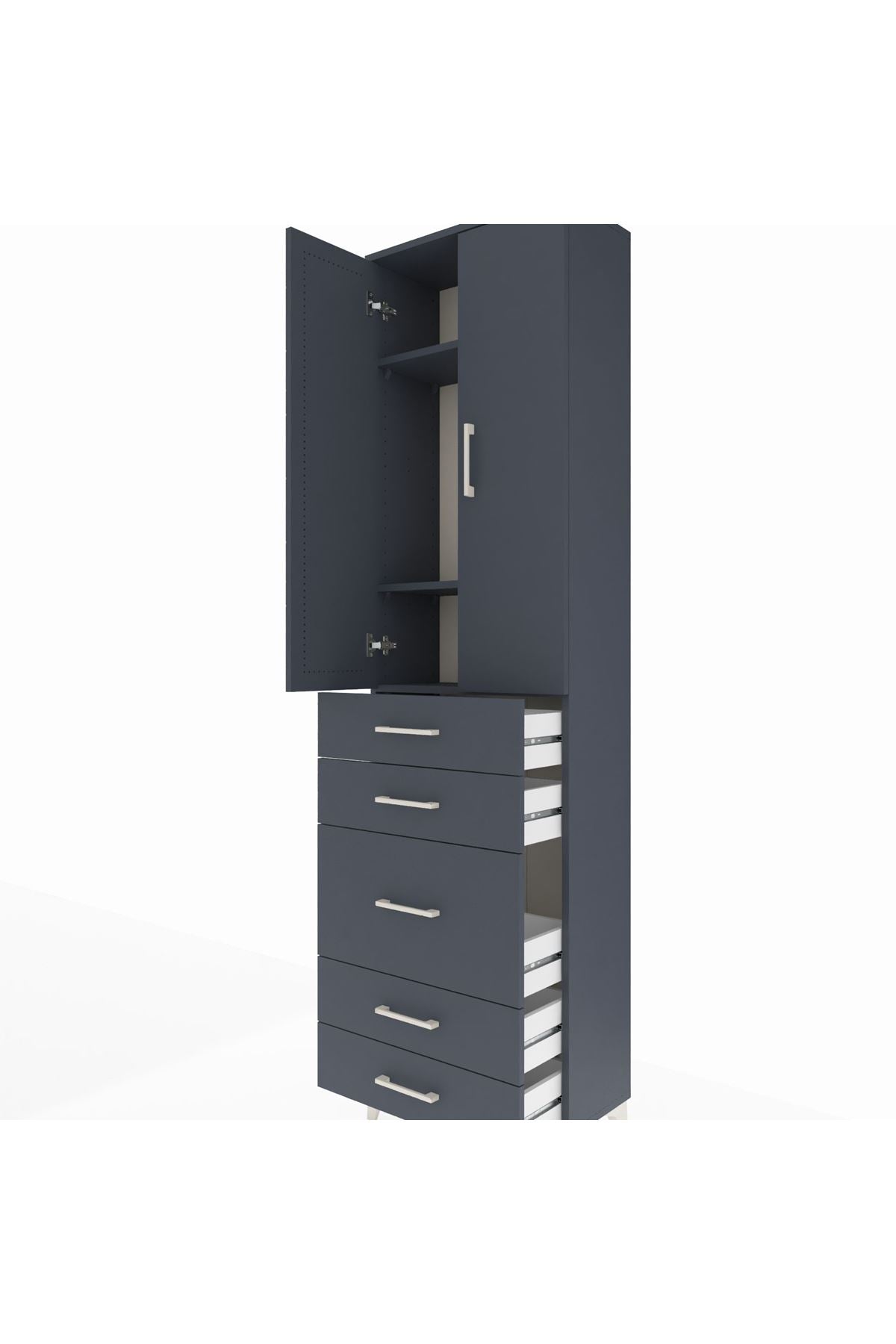 Arges Dolap 3 Raflı 5 Çekmeceli 2 Kapaklı 60x30x221 - S29M119V5A