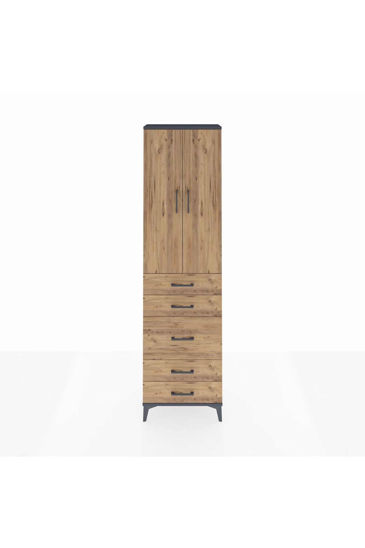 Arges Dolap 3 Raflı 5 Çekmeceli 2 Kapaklı 60x30x221 - S29M119V6A