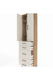 Arges Dolap 3 Raflı 5 Çekmeceli 2 Kapaklı 60x30x221 - S29M119V7A