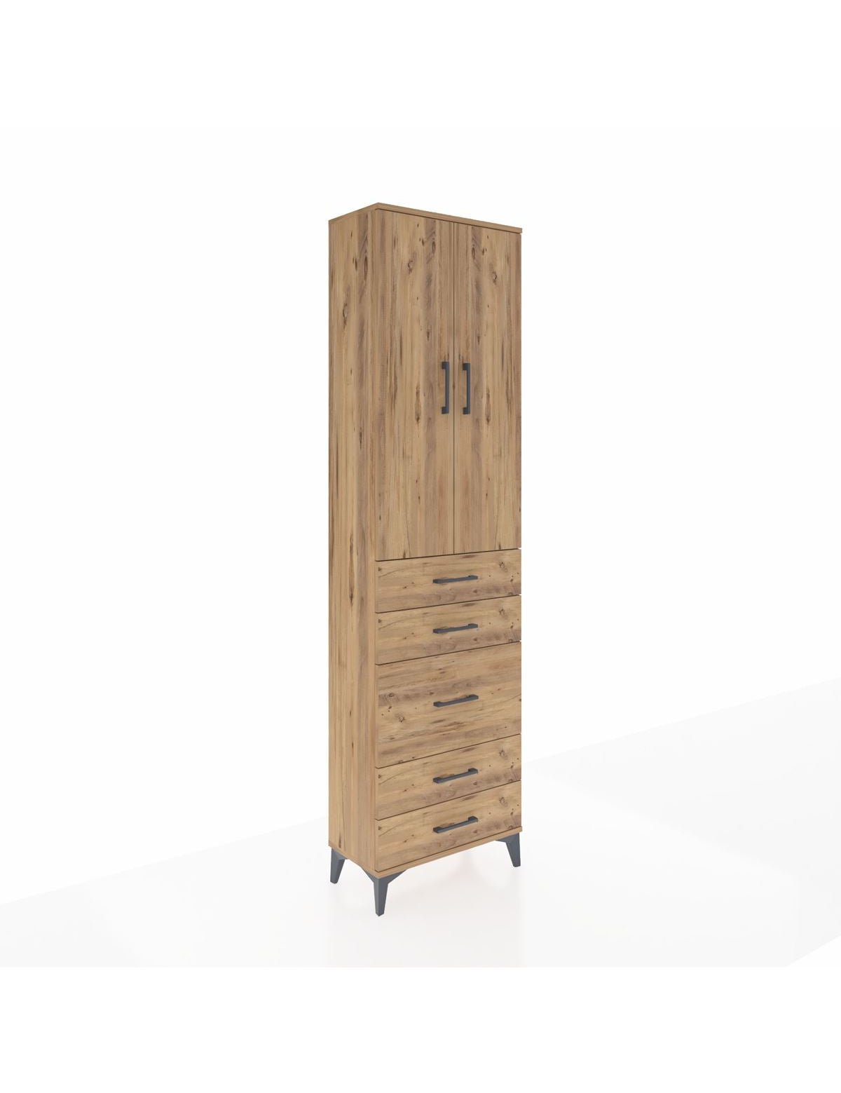 Arges Dolap 3 Raflı 5 Çekmeceli 2 Kapaklı 60x30x221 - S29M119V9A