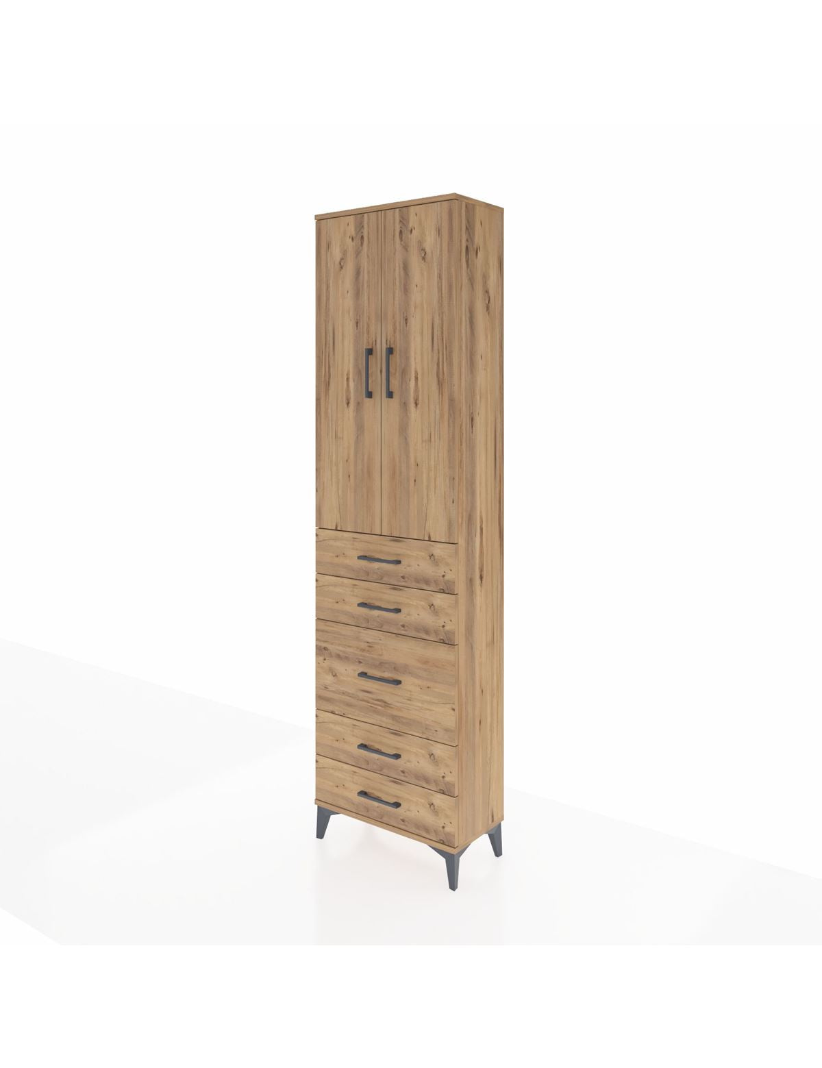 Arges Dolap 3 Raflı 5 Çekmeceli 2 Kapaklı 60x30x221 - S29M119V9A