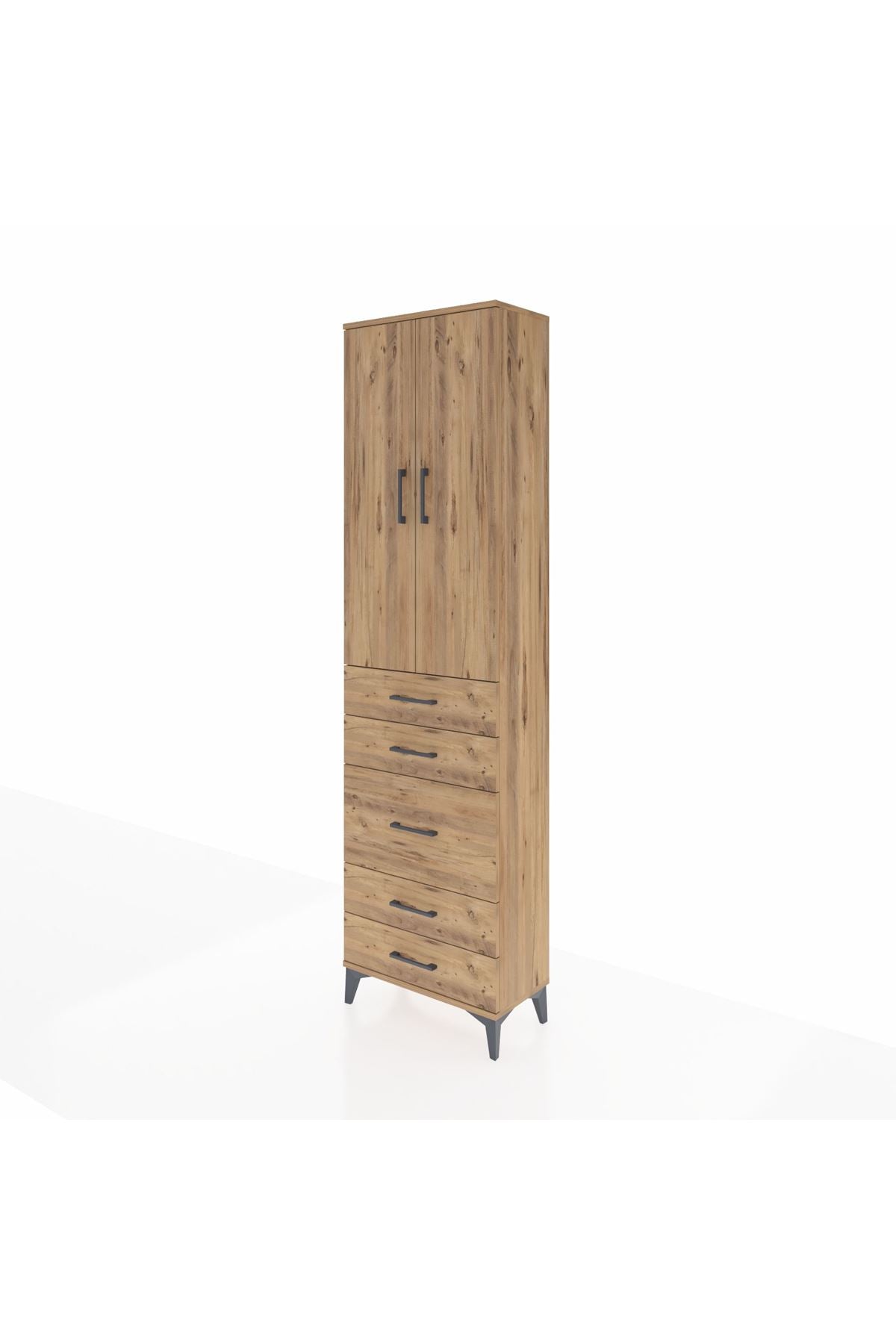 Arges Dolap 3 Raflı 5 Çekmeceli 2 Kapaklı 60x30x221 - S29M119V9A