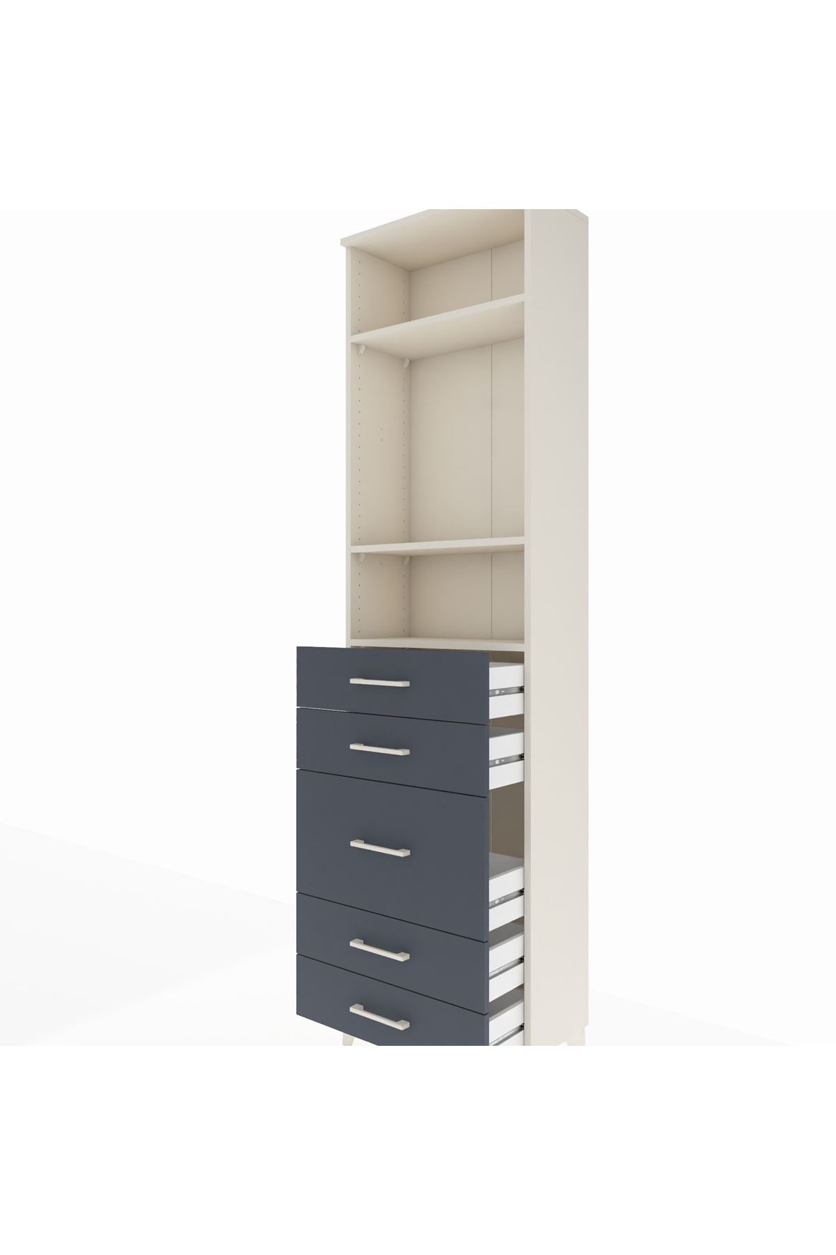Arges Dolap 3 Raflı 5 Çekmeceli 60x30x221 - S29M120V2A
