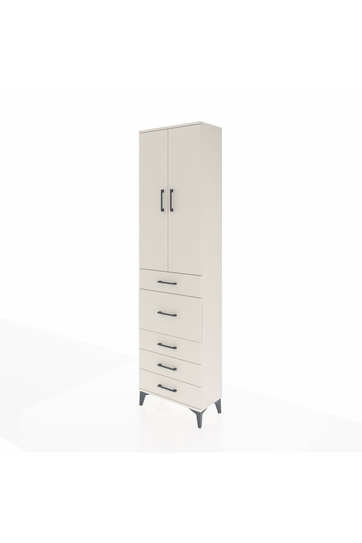 Arges Dolap 2 Raflı 5 Çekmeceli 2 Kapaklı 60x30x221 - S29M121V1A