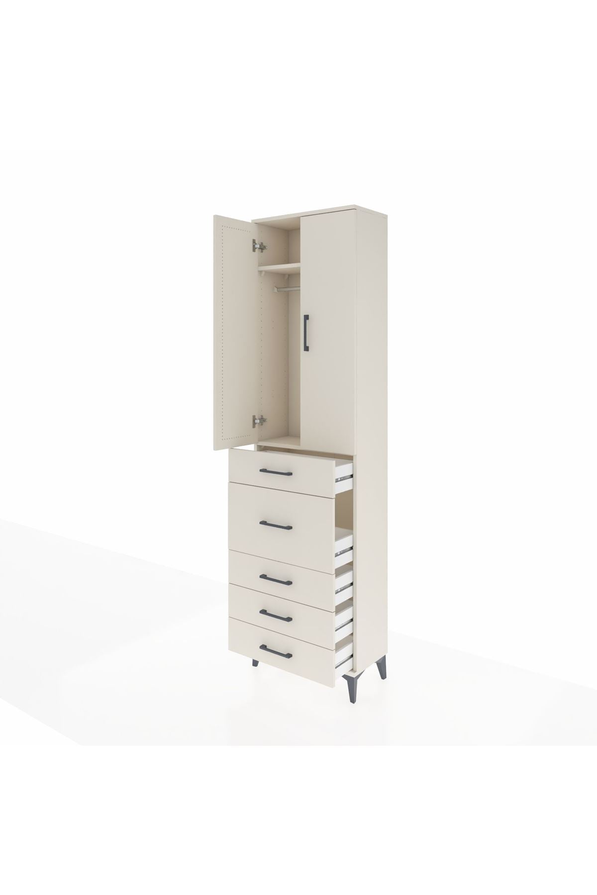 Arges Dolap 2 Raflı 5 Çekmeceli 2 Kapaklı 60x30x221 - S29M121V1A