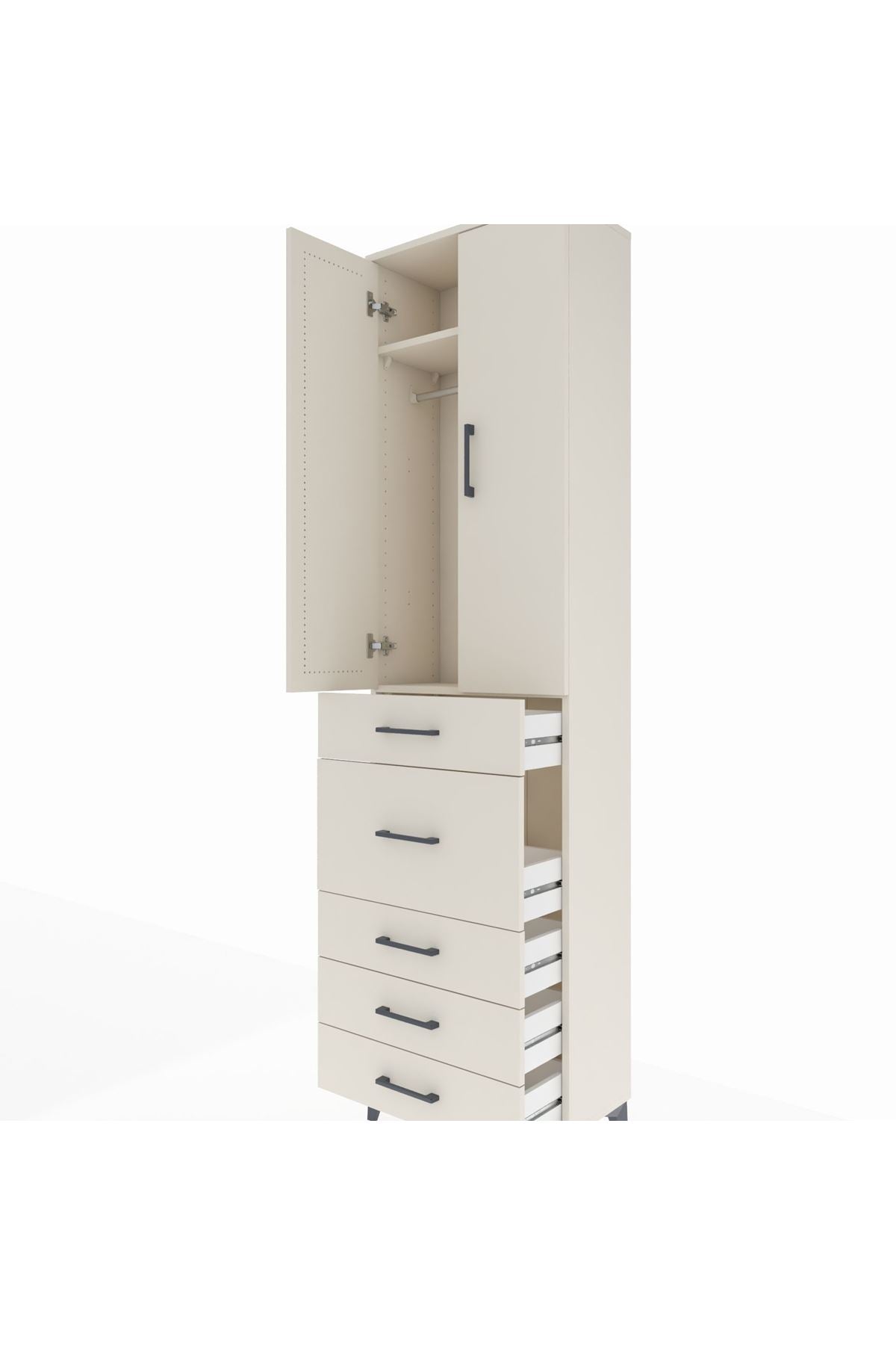 Arges Dolap 2 Raflı 5 Çekmeceli 2 Kapaklı 60x30x221 - S29M121V1A
