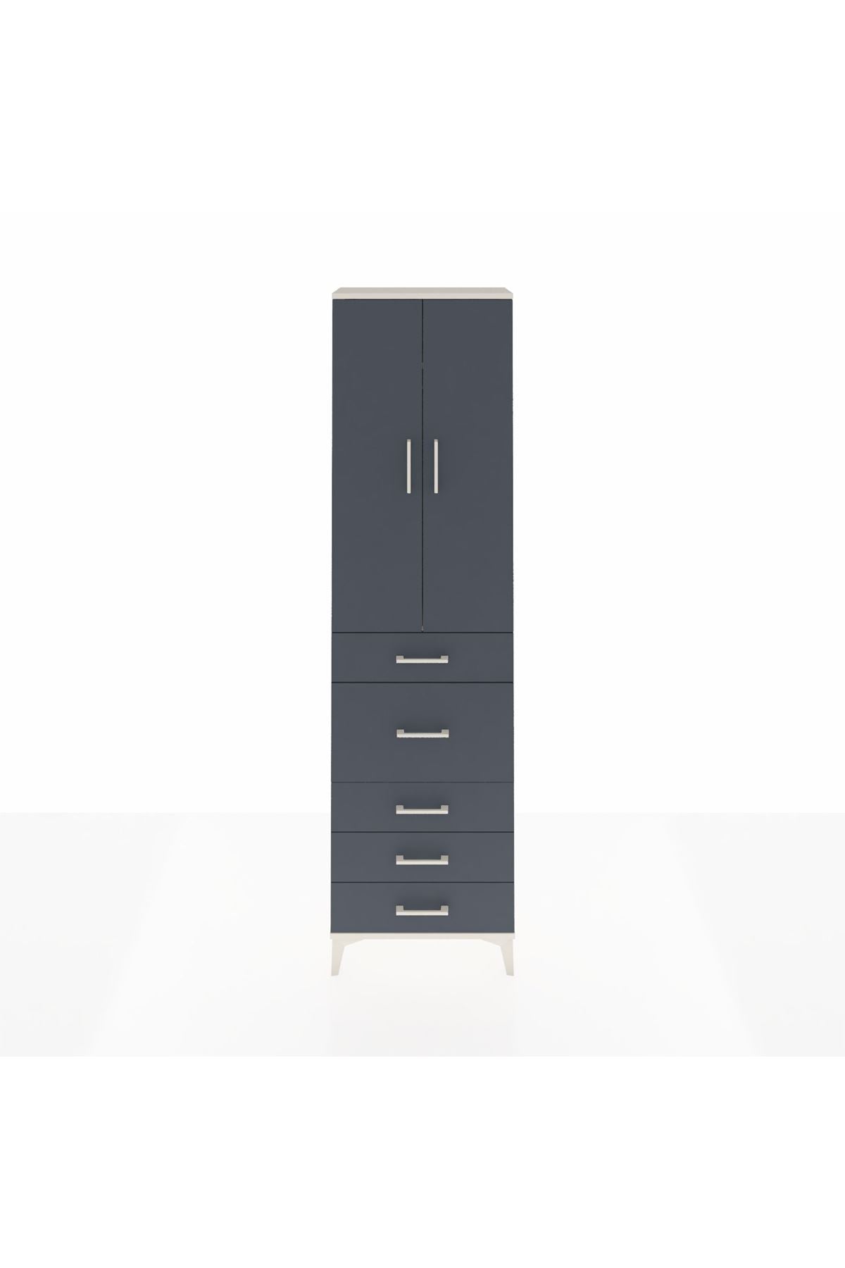 Arges Dolap 2 Raflı 5 Çekmeceli 2 Kapaklı 60x30x221 - S29M121V2A