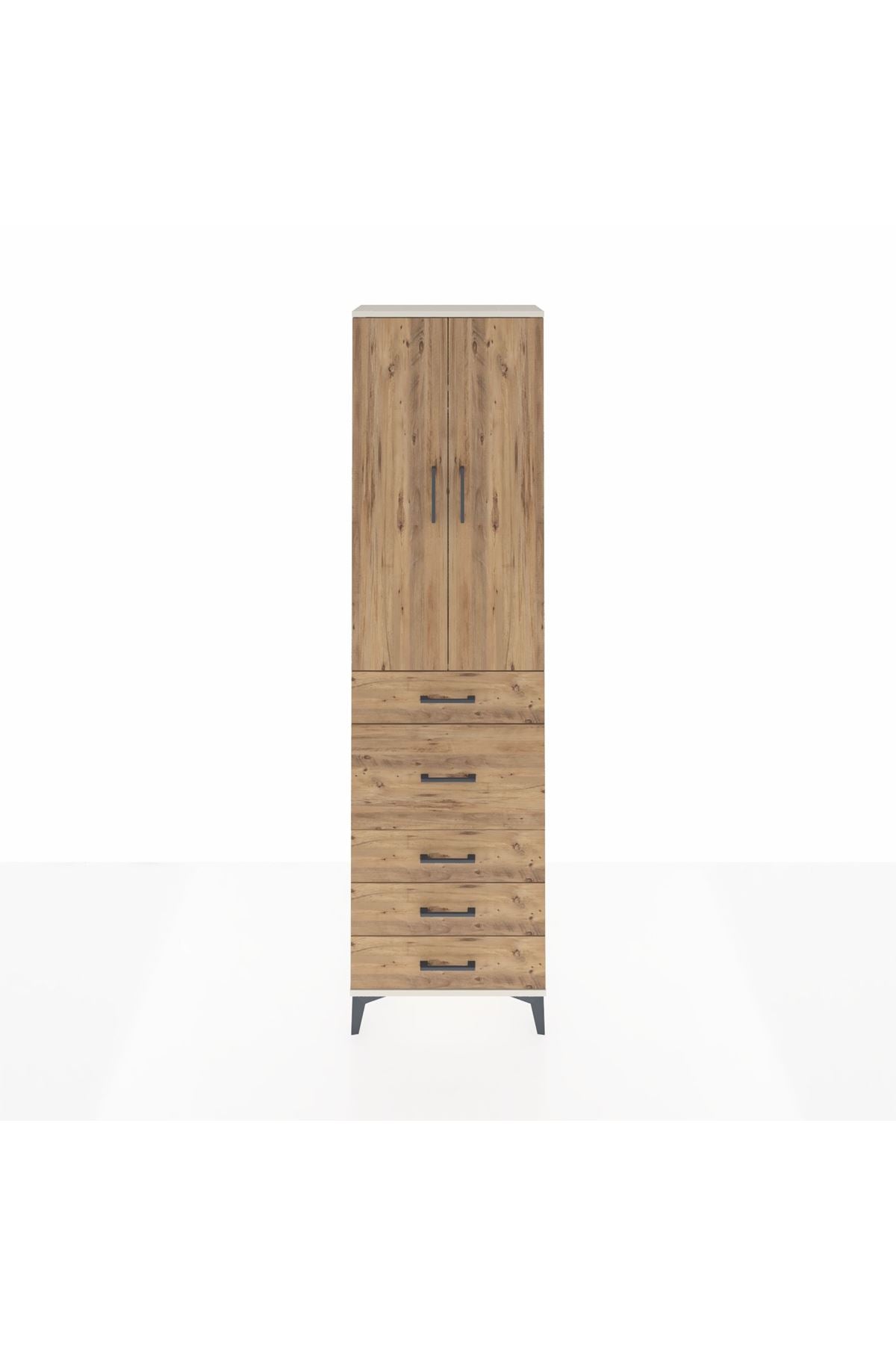 Arges Dolap 2 Raflı 5 Çekmeceli 2 Kapaklı 60x30x221 - S29M121V3A