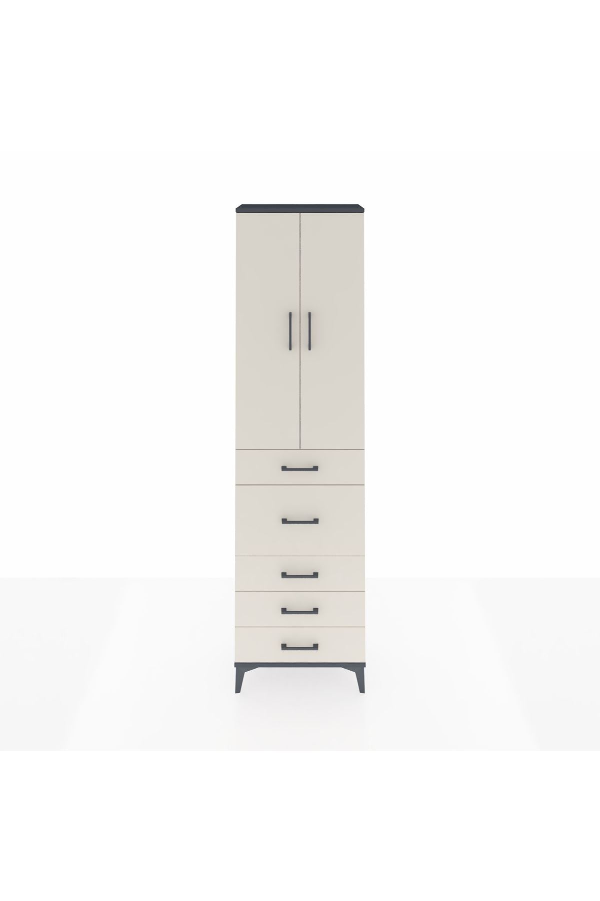 Arges Dolap 2 Raflı 5 Çekmeceli 2 Kapaklı 60x30x221 - S29M121V4A