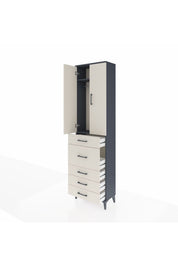 Arges Dolap 2 Raflı 5 Çekmeceli 2 Kapaklı 60x30x221 - S29M121V4A