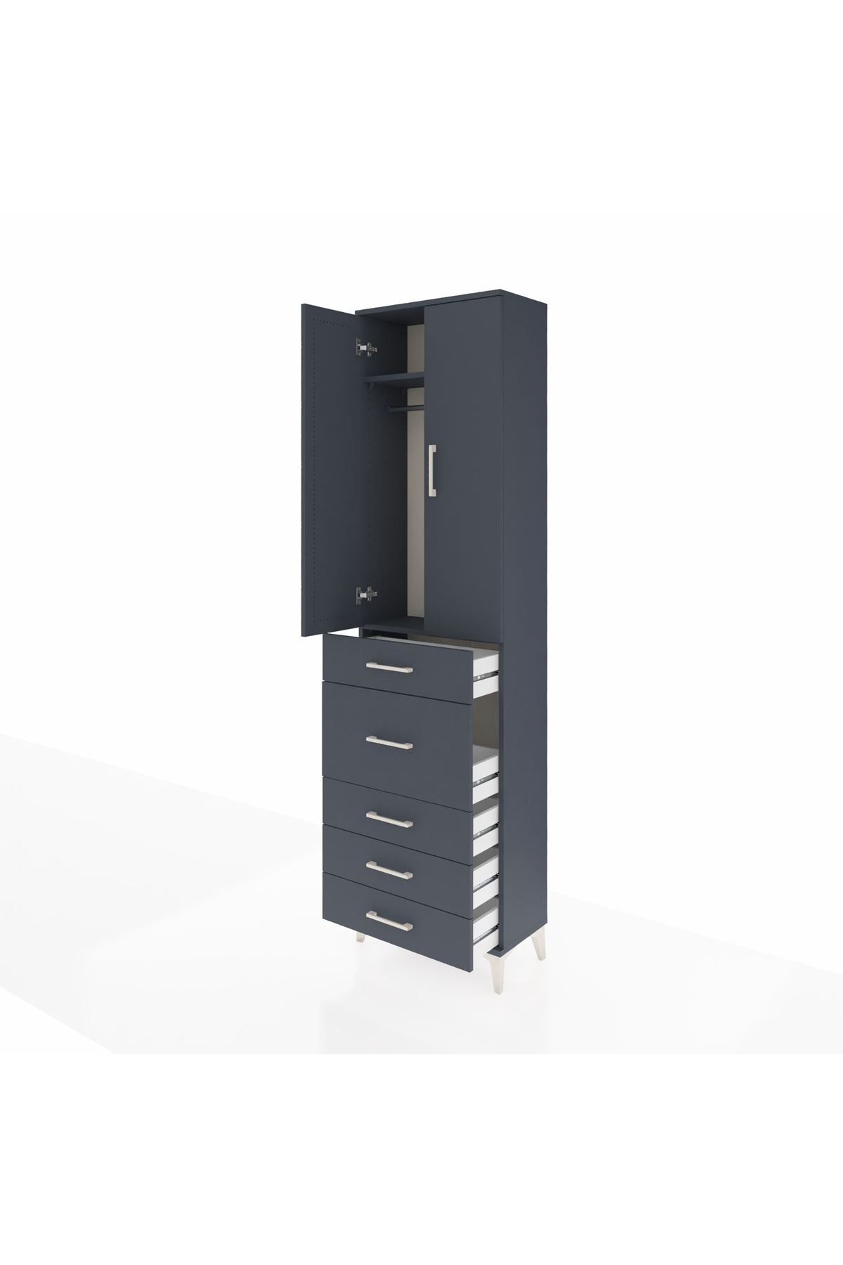 Arges Dolap 2 Raflı 5 Çekmeceli 2 Kapaklı 60x30x221 - S29M121V5A