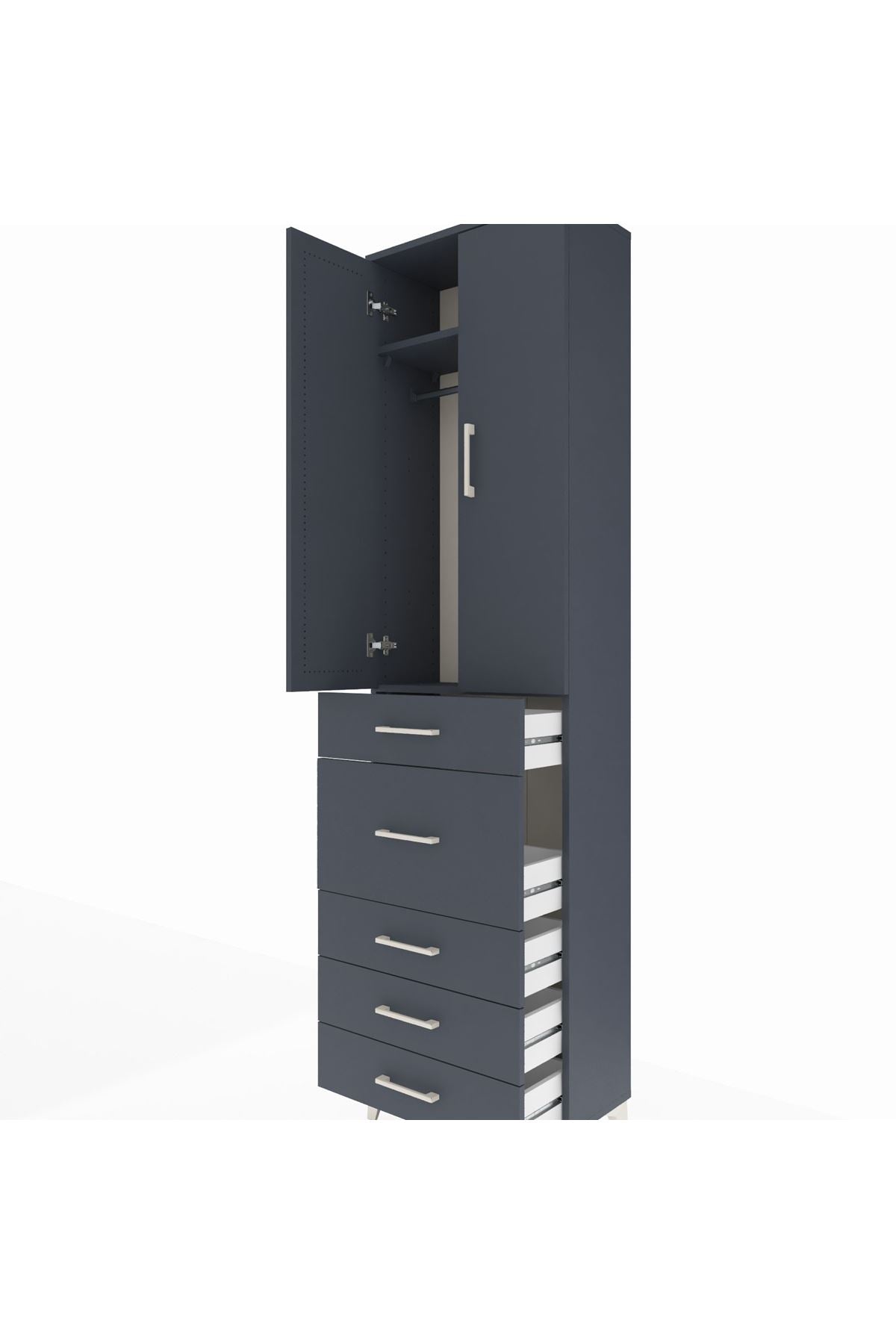 Arges Dolap 2 Raflı 5 Çekmeceli 2 Kapaklı 60x30x221 - S29M121V5A