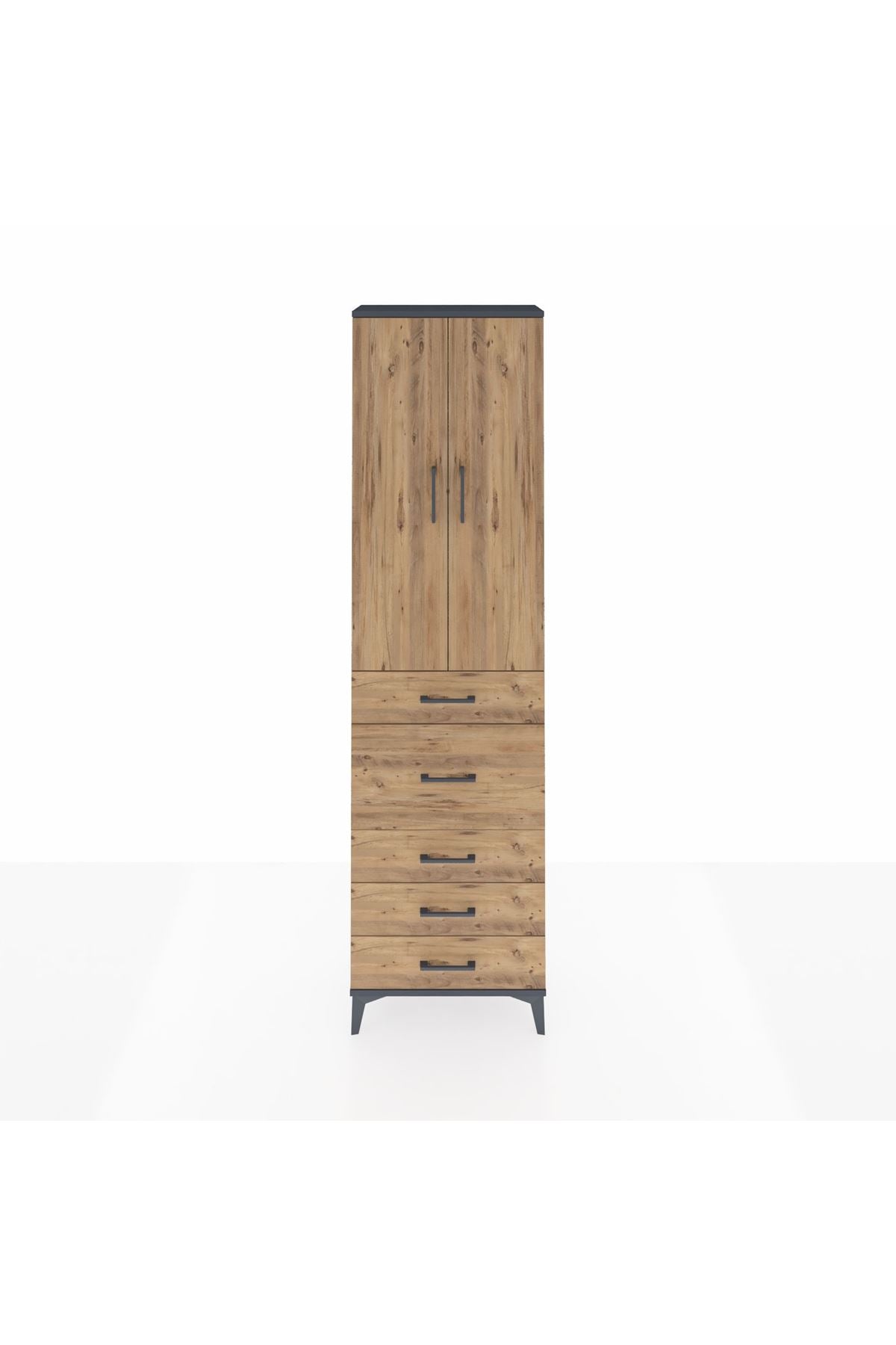 Arges Dolap 2 Raflı 5 Çekmeceli 2 Kapaklı 60x30x221 - S29M121V6A