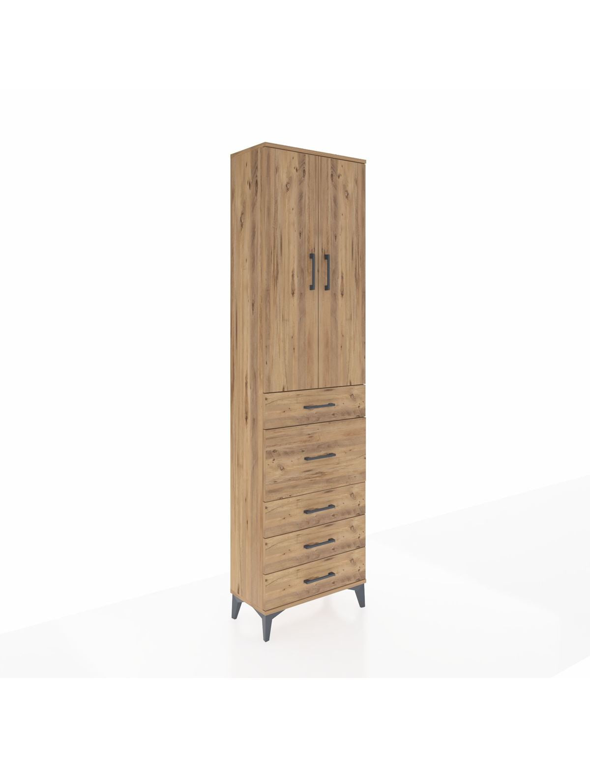 Arges Dolap 2 Raflı 5 Çekmeceli 2 Kapaklı 60x30x221 - S29M121V9A