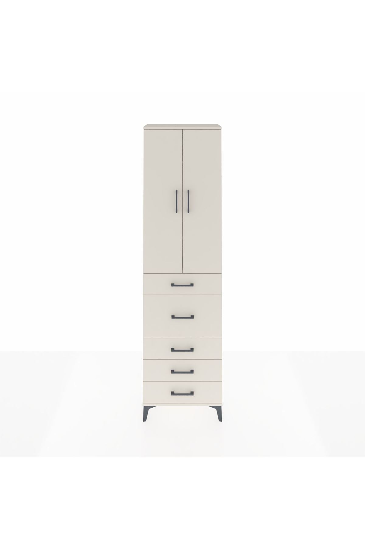 Arges Dolap 3 Raflı 5 Çekmeceli 2 Kapaklı 60x30x221 - S29M122V1A