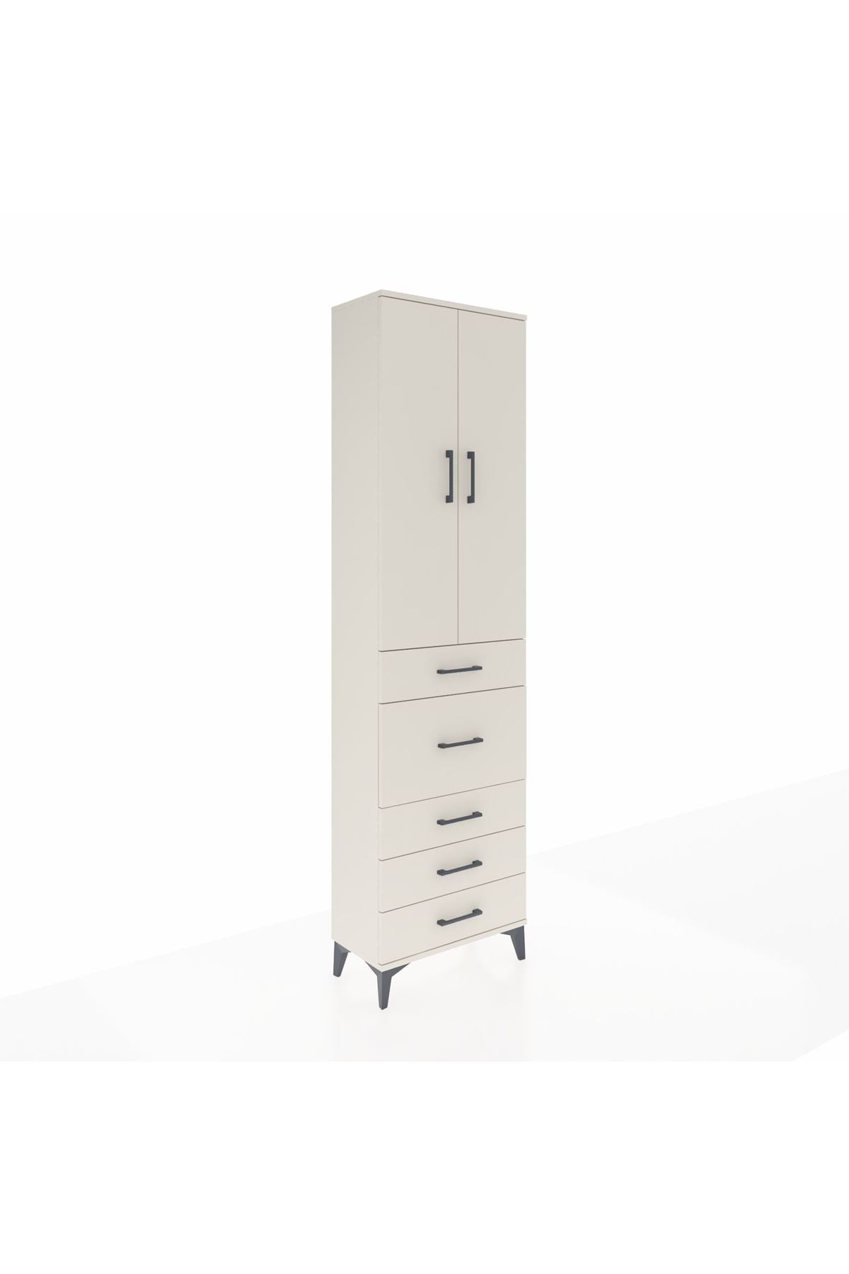Arges Dolap 3 Raflı 5 Çekmeceli 2 Kapaklı 60x30x221 - S29M122V1A