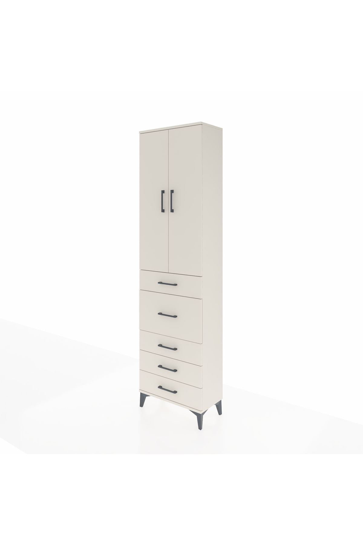 Arges Dolap 3 Raflı 5 Çekmeceli 2 Kapaklı 60x30x221 - S29M122V1A