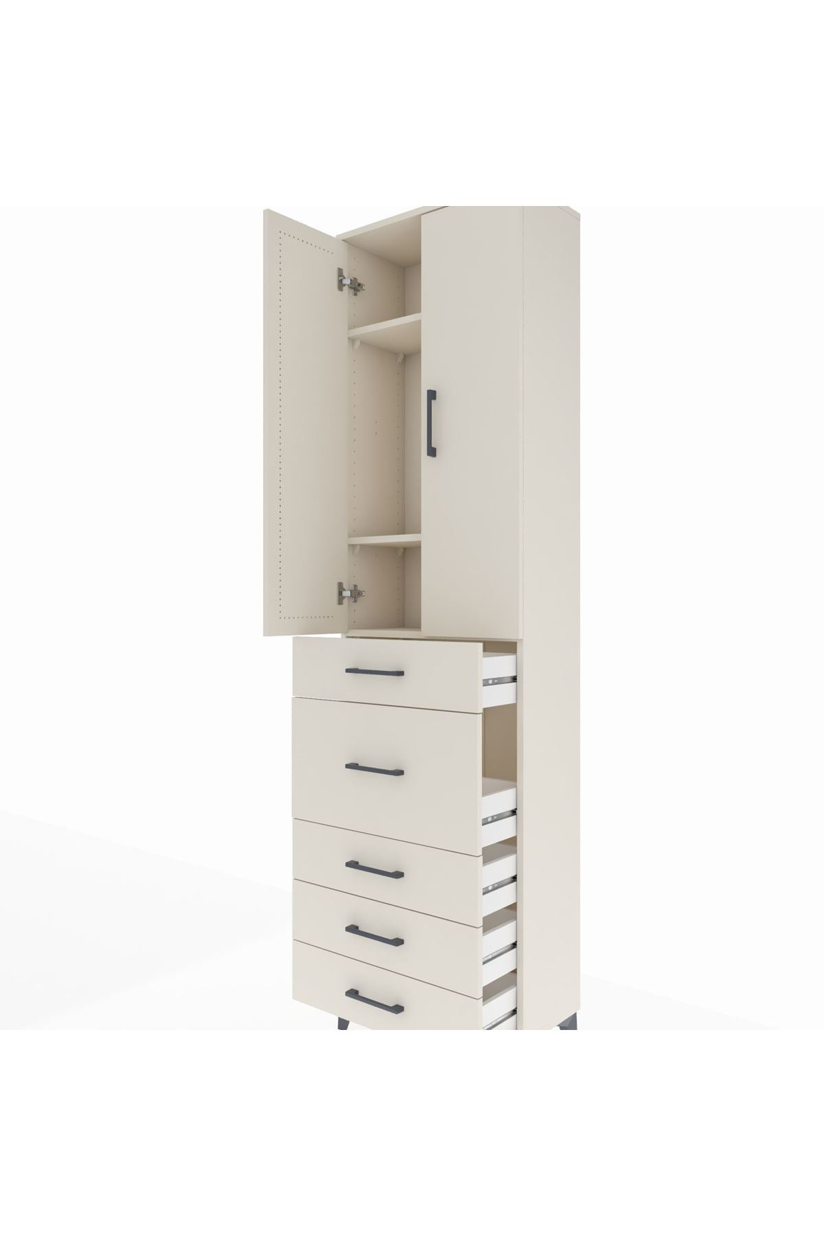 Arges Dolap 3 Raflı 5 Çekmeceli 2 Kapaklı 60x30x221 - S29M122V1A
