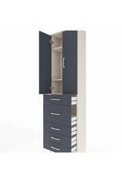 Arges Dolap 3 Raflı 5 Çekmeceli 2 Kapaklı 60x30x221 - S29M122V2A