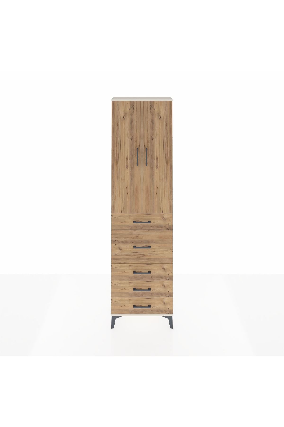 Arges Dolap 3 Raflı 5 Çekmeceli 2 Kapaklı 60x30x221 - S29M122V3A