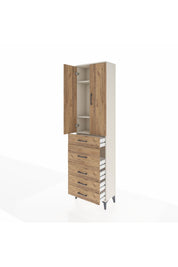 Arges Dolap 3 Raflı 5 Çekmeceli 2 Kapaklı 60x30x221 - S29M122V3A