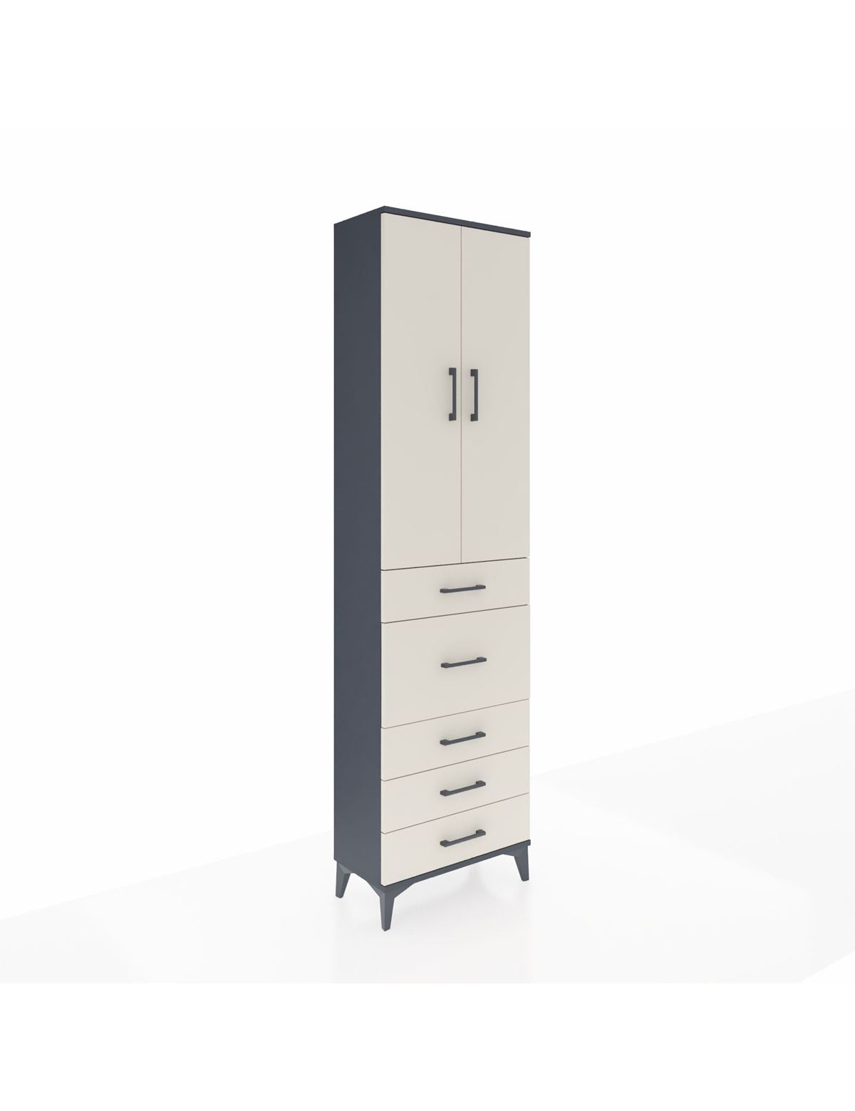 Arges Dolap 3 Raflı 5 Çekmeceli 2 Kapaklı 60x30x221 - S29M122V4A