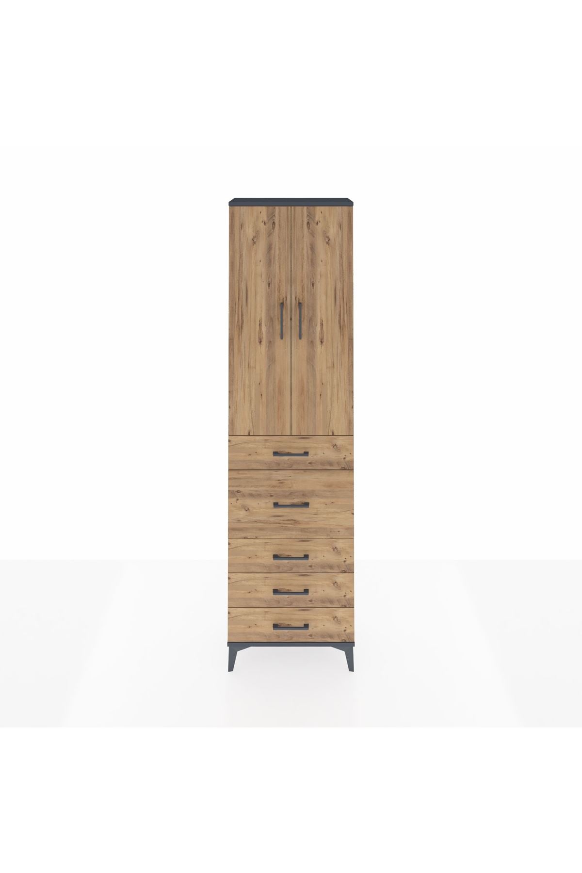 Arges Dolap 3 Raflı 5 Çekmeceli 2 Kapaklı 60x30x221 - S29M122V6A