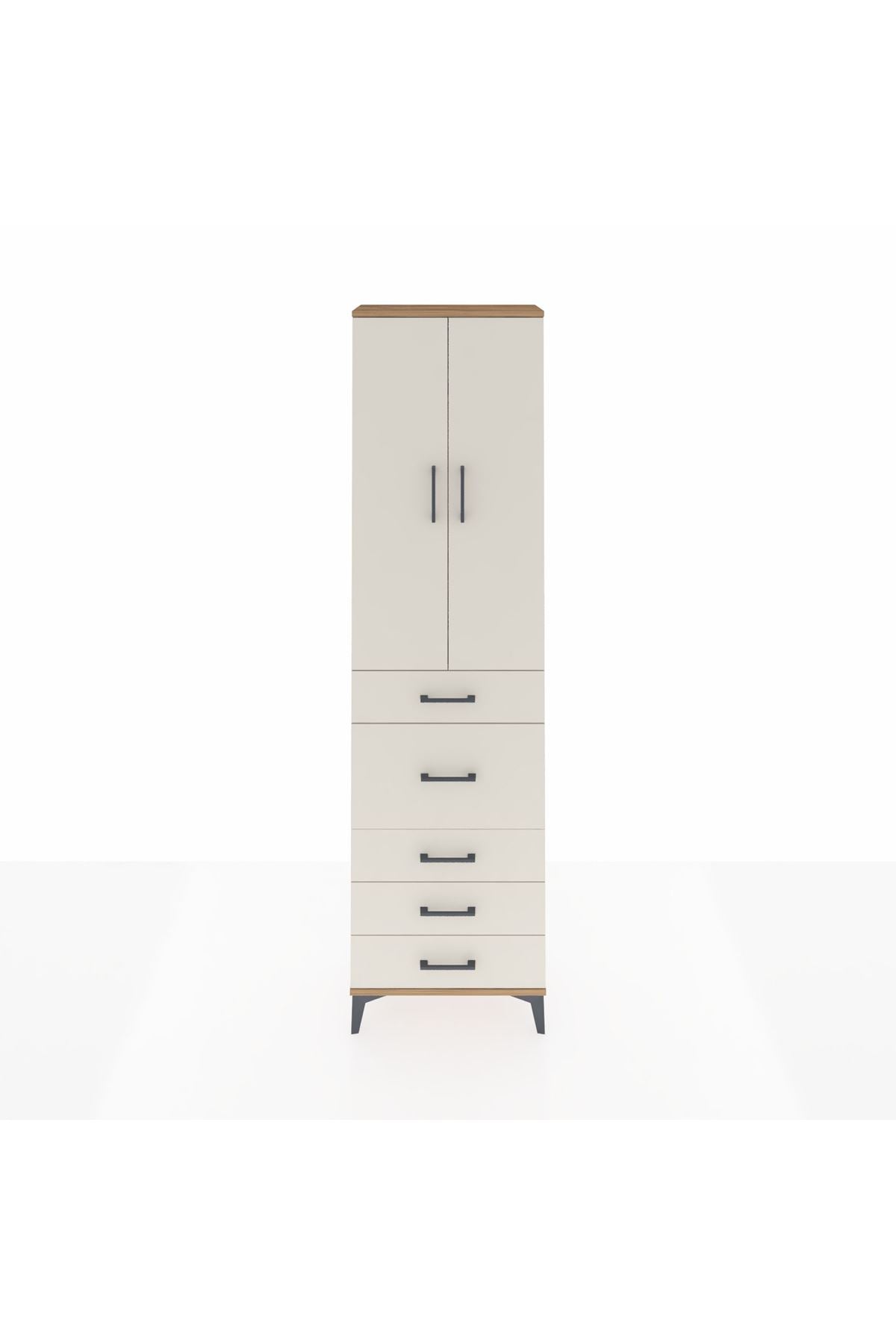 Arges Dolap 3 Raflı 5 Çekmeceli 2 Kapaklı 60x30x221 - S29M122V7A