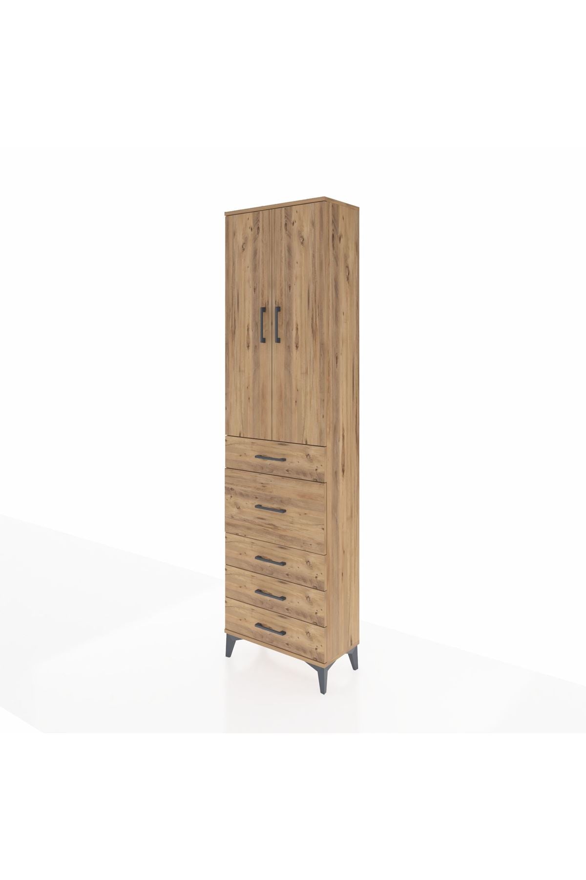 Arges Dolap 3 Raflı 5 Çekmeceli 2 Kapaklı 60x30x221 - S29M122V9A