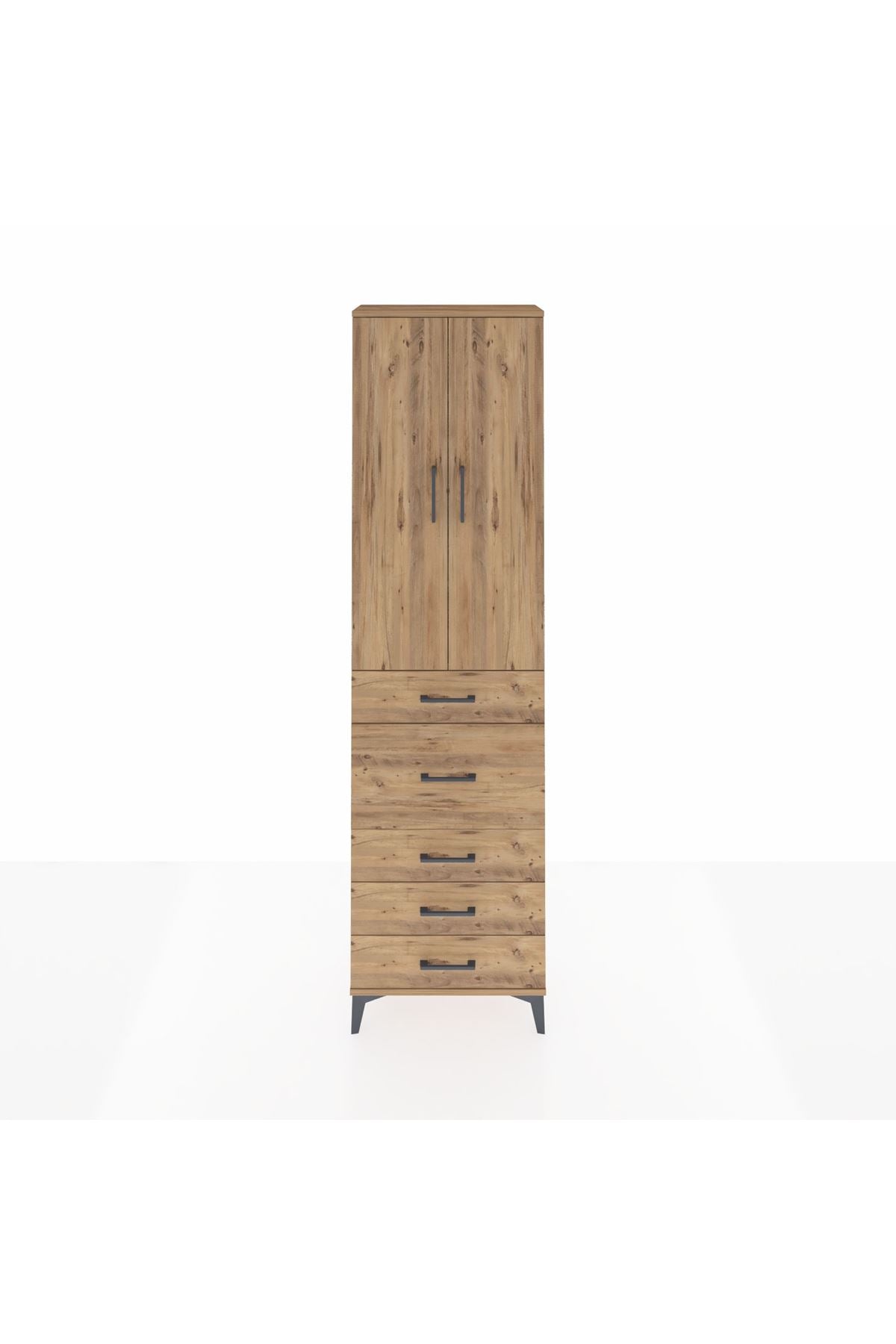 Arges Dolap 3 Raflı 5 Çekmeceli 2 Kapaklı 60x30x221 - S29M122V9A