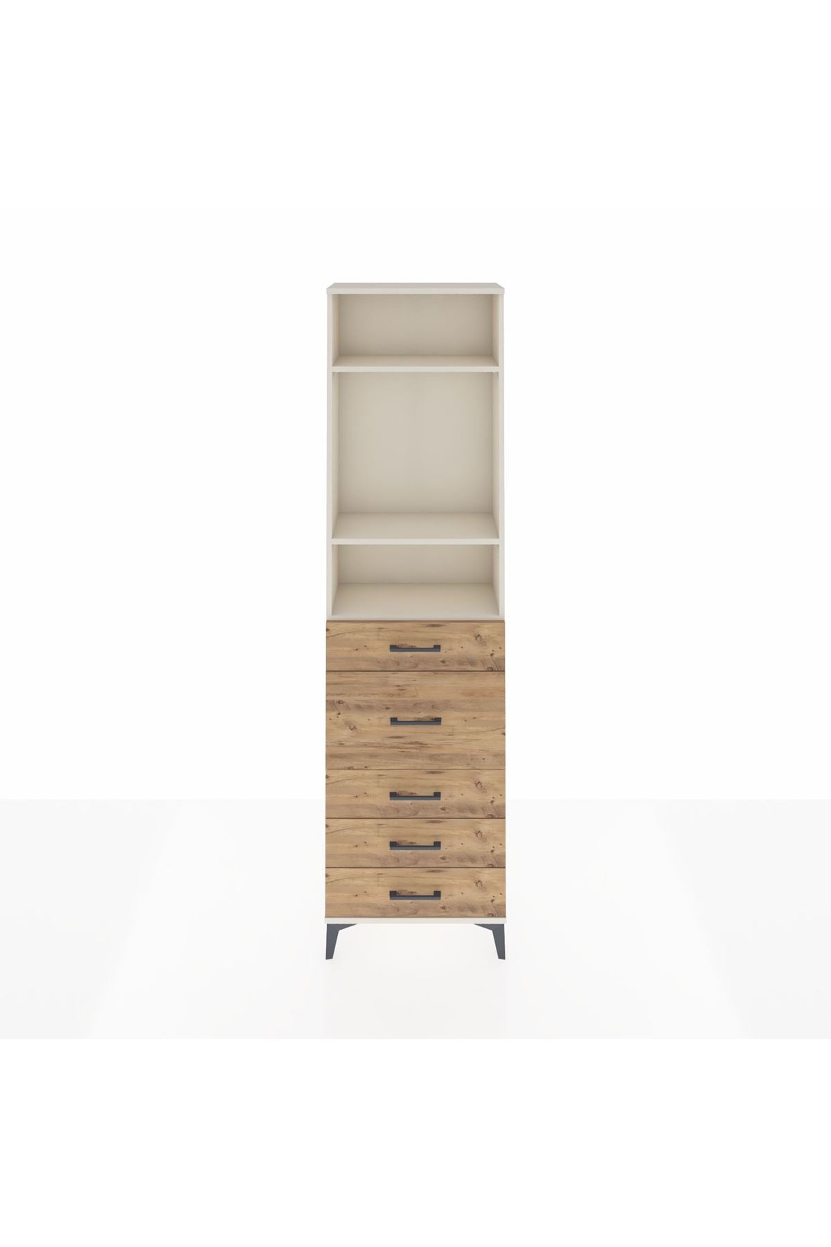 Arges Dolap 3 Raflı 5 Çekmeceli 60x30x221 - S29M123V3A