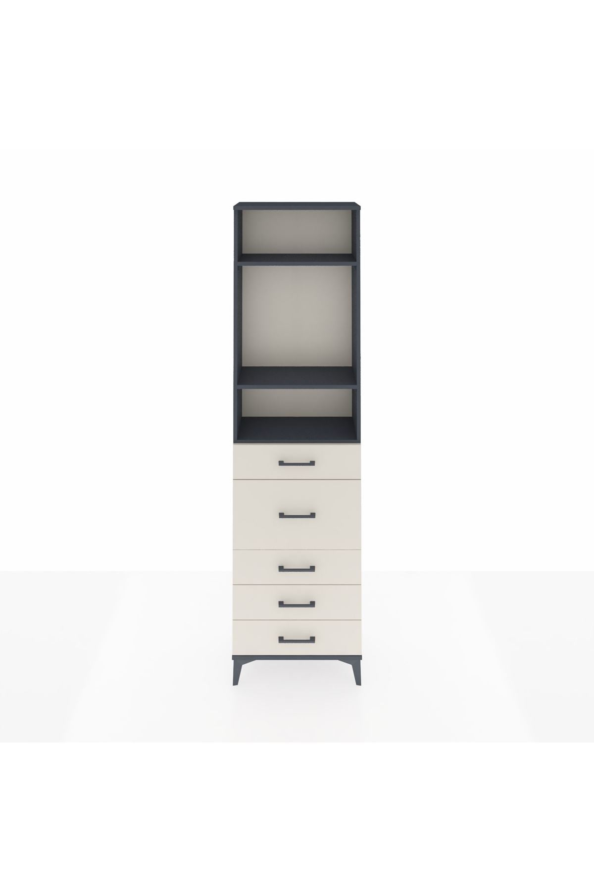 Arges Dolap 3 Raflı 5 Çekmeceli 60x30x221 - S29M123V4A
