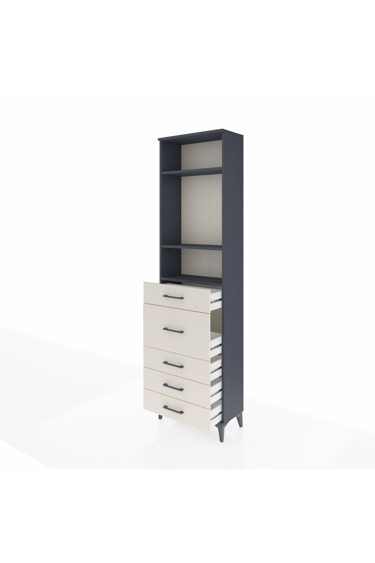 Arges Dolap 3 Raflı 5 Çekmeceli 60x30x221 - S29M123V4A