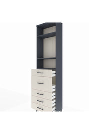 Arges Dolap 3 Raflı 5 Çekmeceli 60x30x221 - S29M123V4A