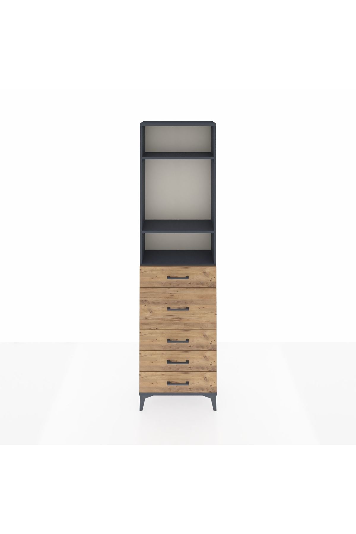 Arges Dolap 3 Raflı 5 Çekmeceli 60x30x221 - S29M123V6A