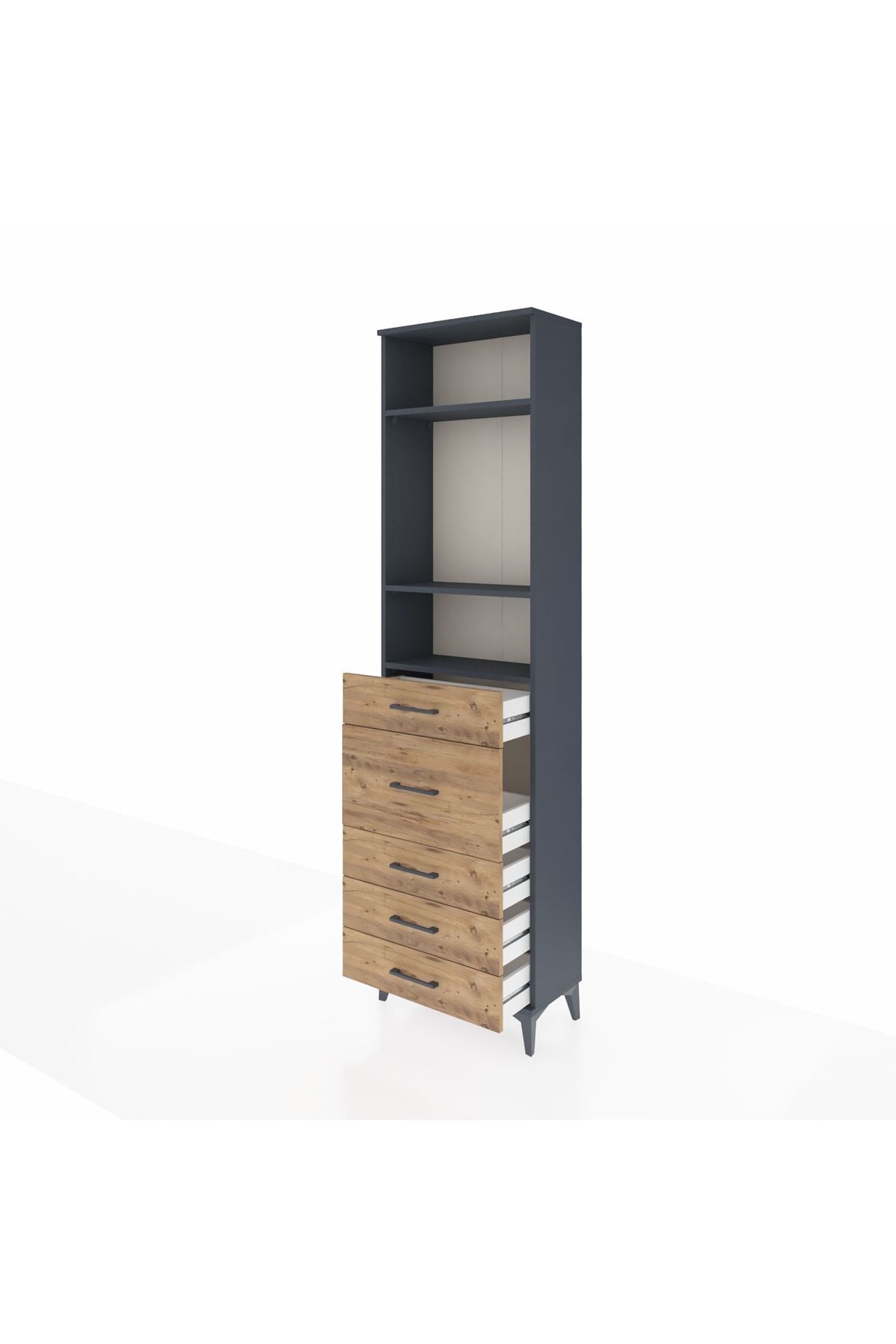 Arges Dolap 3 Raflı 5 Çekmeceli 60x30x221 - S29M123V6A