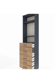 Arges Dolap 3 Raflı 5 Çekmeceli 60x30x221 - S29M123V6A