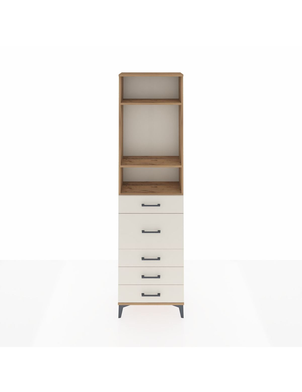 Arges Dolap 3 Raflı 5 Çekmeceli 60x30x221 - S29M123V7A