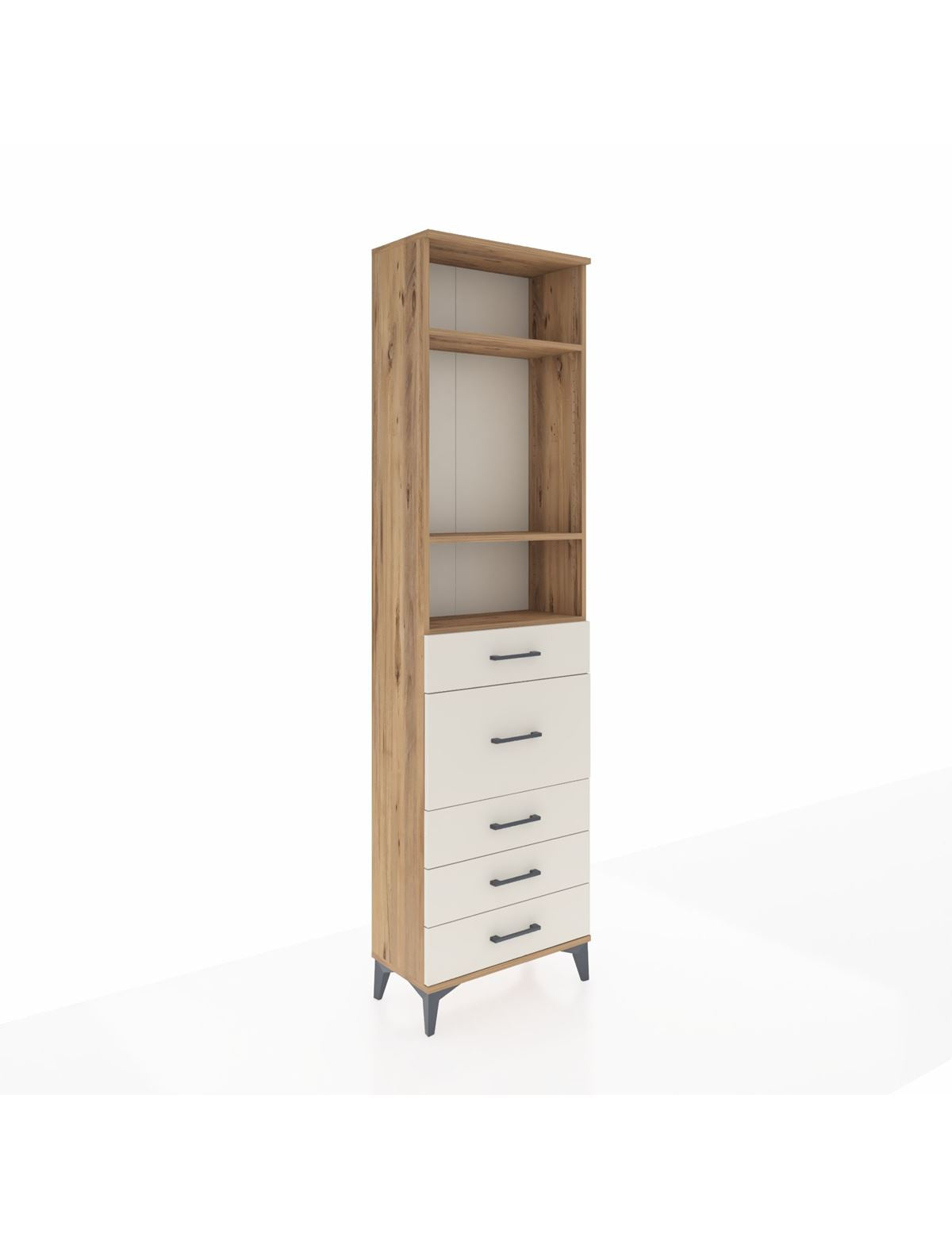 Arges Dolap 3 Raflı 5 Çekmeceli 60x30x221 - S29M123V7A