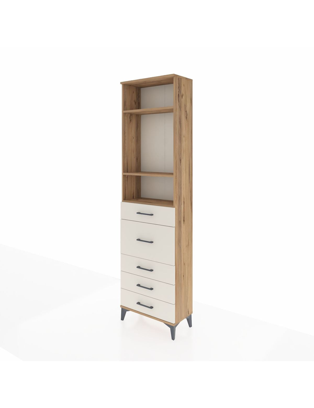 Arges Dolap 3 Raflı 5 Çekmeceli 60x30x221 - S29M123V7A