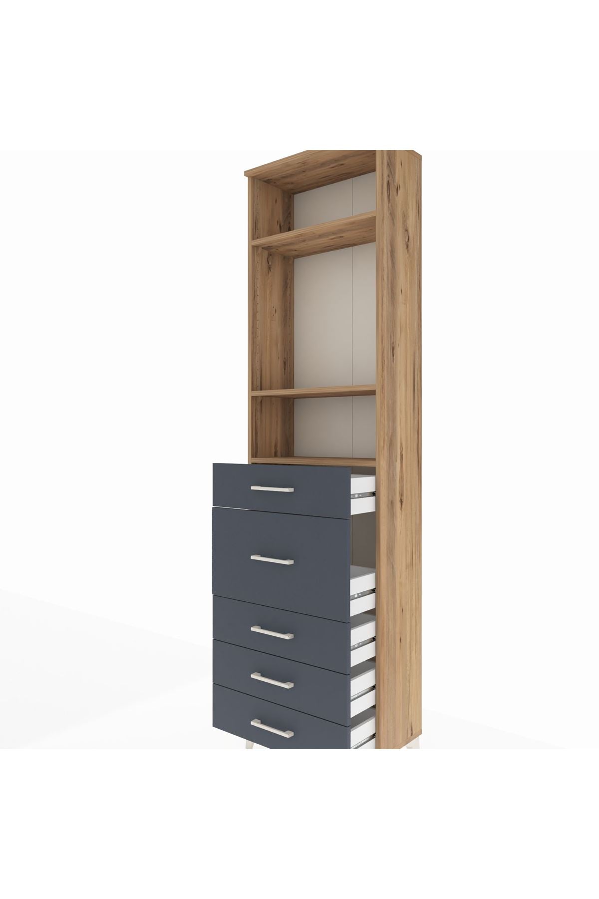 Arges Dolap 3 Raflı 5 Çekmeceli 60x30x221 - S29M123V8A