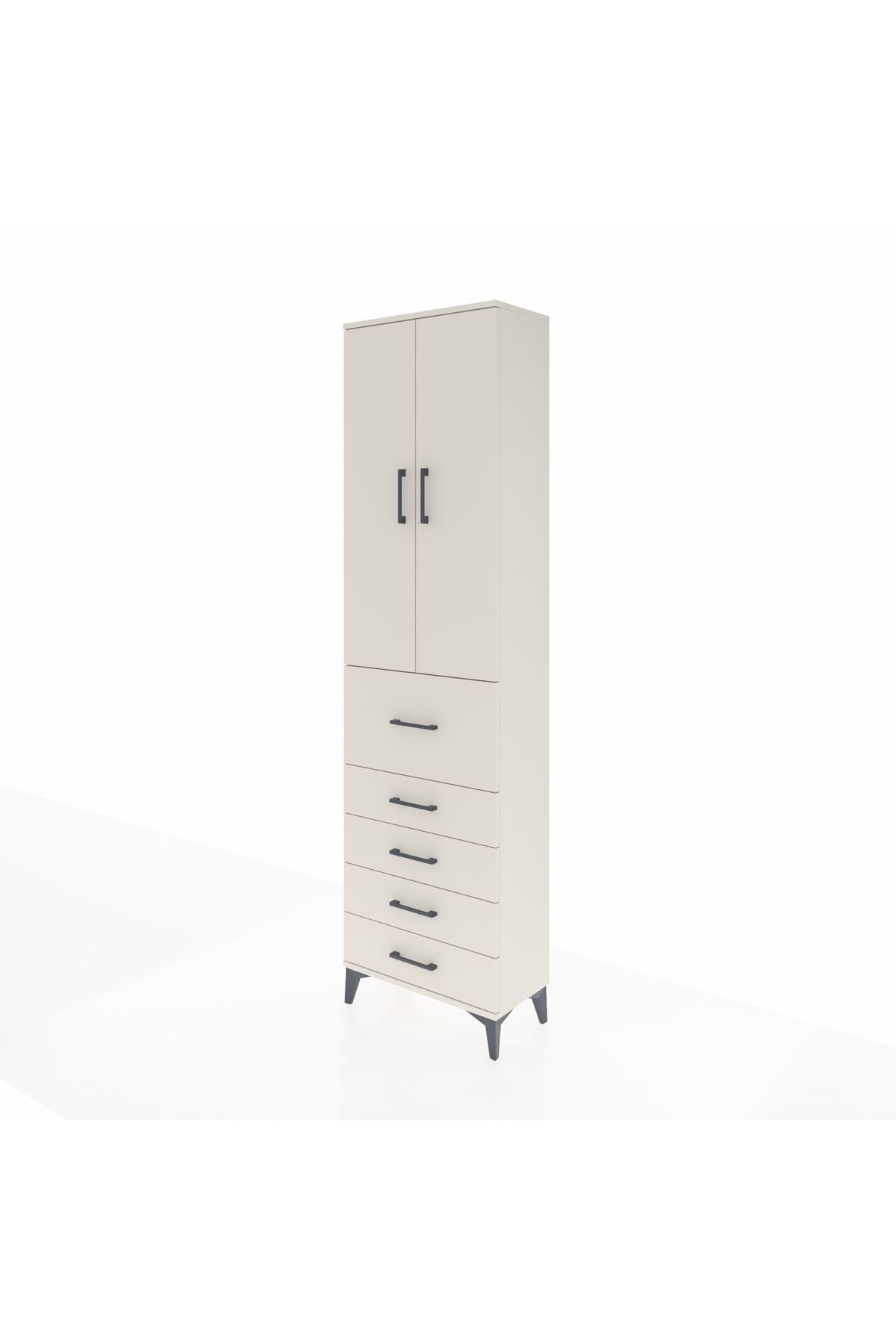 Arges Dolap 2 Raflı 5 Çekmeceli 2 Kapaklı 60x30x221 - S29M124V1A