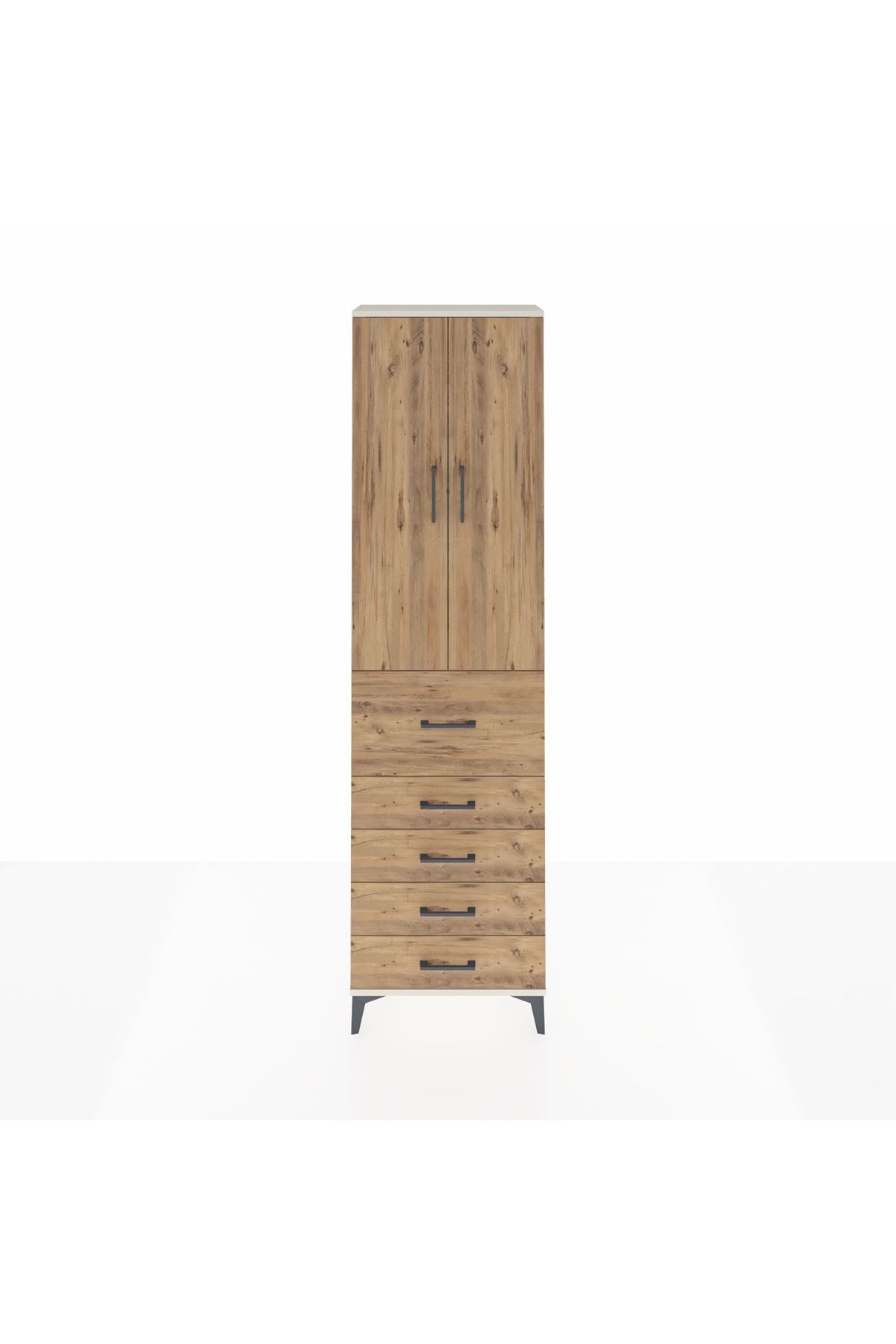 Arges Dolap 2 Raflı 5 Çekmeceli 2 Kapaklı 60x30x221 - S29M124V3A