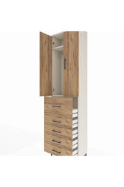 Arges Dolap 2 Raflı 5 Çekmeceli 2 Kapaklı 60x30x221 - S29M124V3A