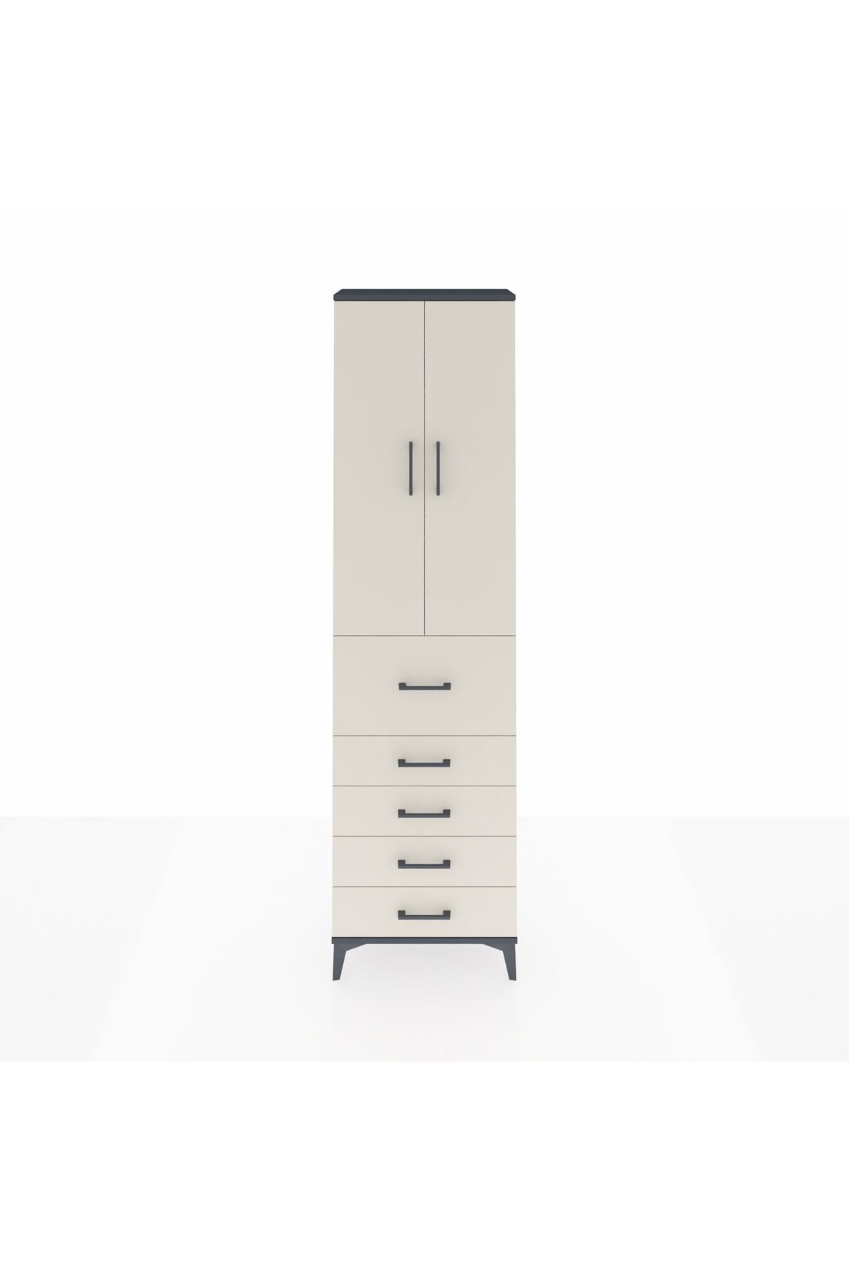 Arges Dolap 2 Raflı 5 Çekmeceli 2 Kapaklı 60x30x221 - S29M124V4A