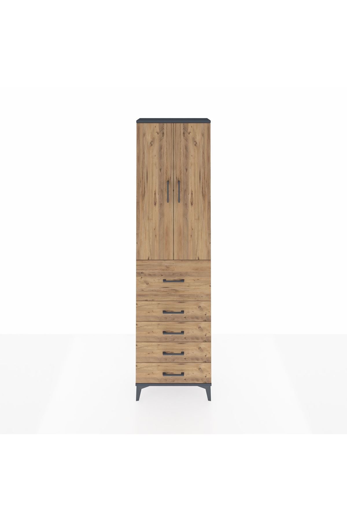 Arges Dolap 2 Raflı 5 Çekmeceli 2 Kapaklı 60x30x221 - S29M124V6A