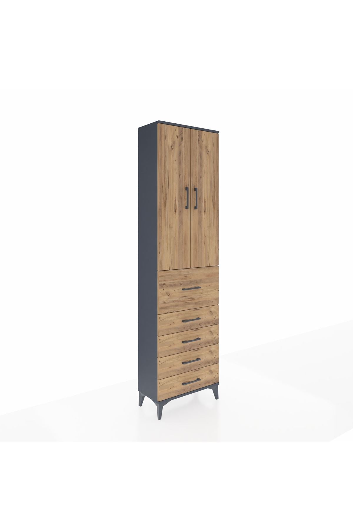 Arges Dolap 2 Raflı 5 Çekmeceli 2 Kapaklı 60x30x221 - S29M124V6A