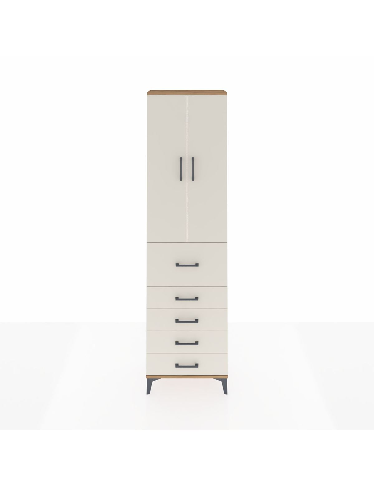 Arges Dolap 2 Raflı 5 Çekmeceli 2 Kapaklı 60x30x221 - S29M124V7A