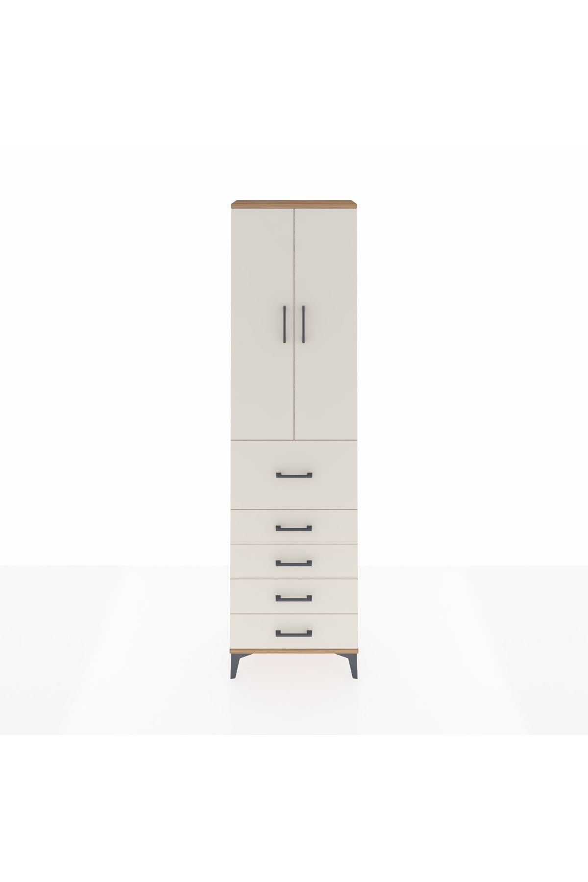 Arges Dolap 2 Raflı 5 Çekmeceli 2 Kapaklı 60x30x221 - S29M124V7A